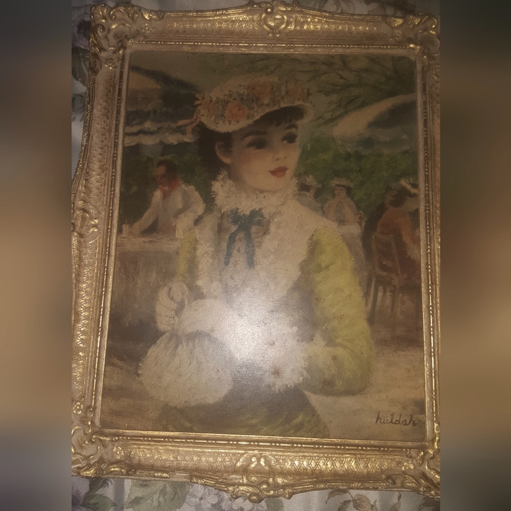 1950s Huldah vintage painting